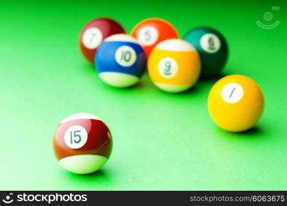 Pool balls on the table