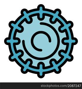 Pool gear icon. Outline pool gear vector icon color flat isolated. Pool gear icon color outline vector