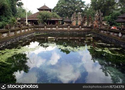 Pool in Tirta Empul temple, bali, indonesia