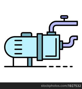 Pool motor pump icon. Outline pool motor pump vector icon color flat isolated. Pool motor pump icon color outline vector