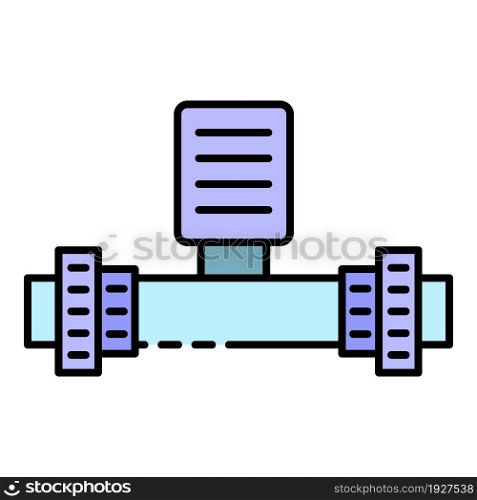 Pool pipe equipment icon. Outline pool pipe equipment vector icon color flat isolated. Pool pipe equipment icon color outline vector