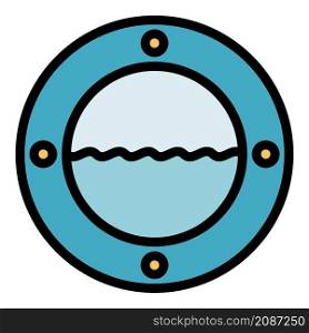 Pool water icon. Outline pool water vector icon color flat isolated. Pool water icon color outline vector