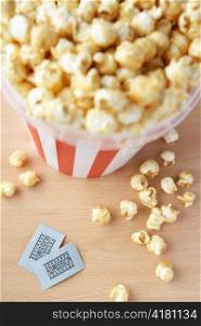 Popcorn and cinema tickets