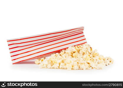 Popcorn bag isolated on the white background