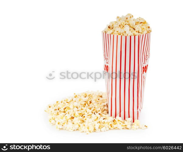 Popcorn bag isolated on the white background