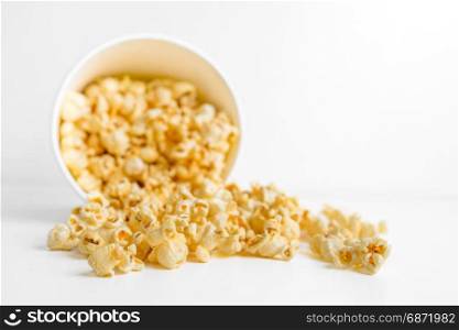 popcorn in a box isolated on white