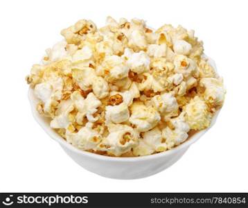 Popcorn in a white cup on a white background, isolated