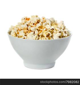 Popcorn isolated on a bowl