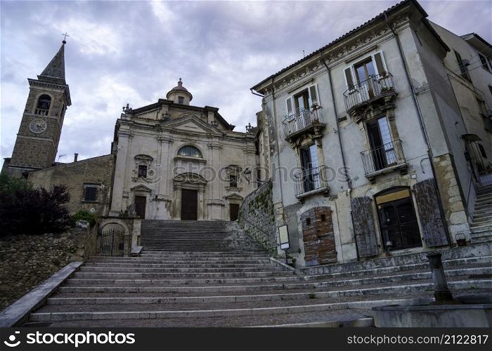 Popoli, Pescara province, Abruzzo, Italy: the historic city at evening