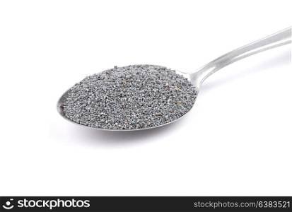Poppy seeds on spoon