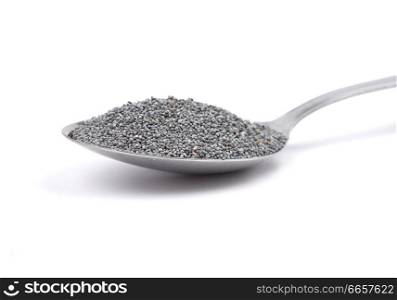 Poppy seeds on spoon