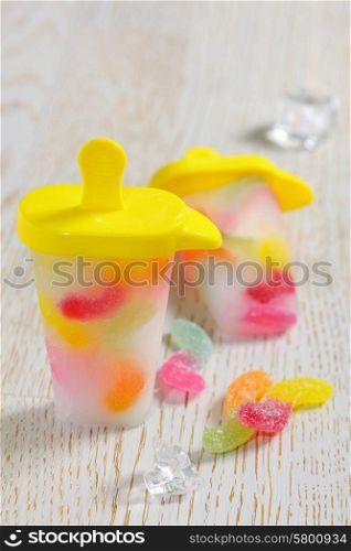 Popsicle Ice Pops with gummy candy