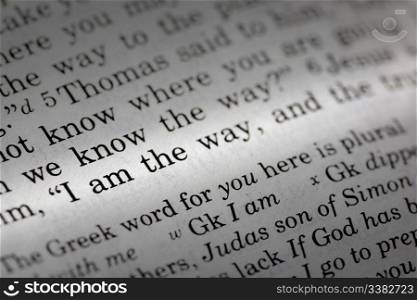 Popular New Testament passage John 14:6 - I am the way the truth and the light...