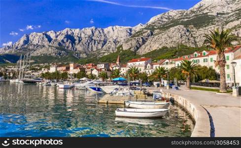 Popular tourist destination in Dalmatia. Makarska riviera. Croatia travel