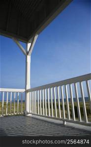 Porch facing beach on Bald Head Island, North Carolina.