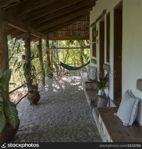 Porch of a house, Copan, Copan Ruinas, Copan Department, Honduras