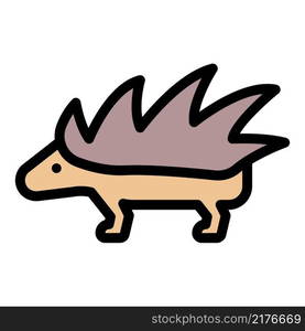 Porcupine icon. Outline porcupine vector icon color flat isolated. Porcupine icon color outline vector