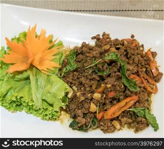 Pork Basil, Thai spicy food