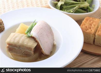 Pork boiled meat cube