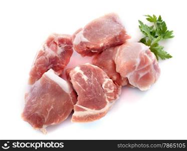 pork chine in front of white background