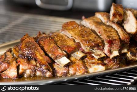 Pork ribs marinated grilled with orange
