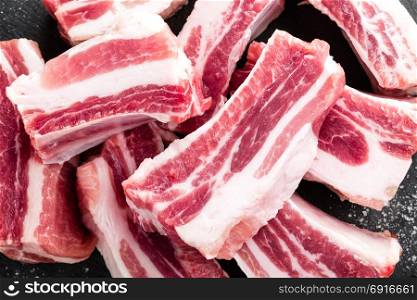 Pork ribs, raw meat