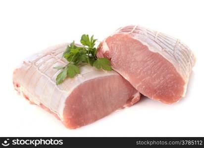 pork roast in front of white background