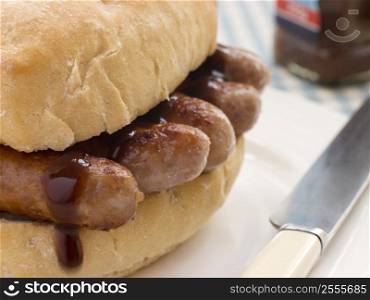 Pork Sausage Crusty Roll with Brown Sauce