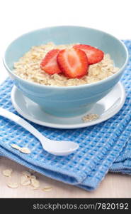 porridge with fresh strawberry