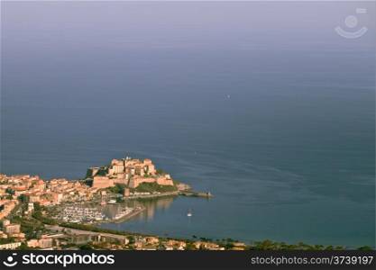 Port, harbour, town and citadel of Calvi in the Balagne region of Corsica