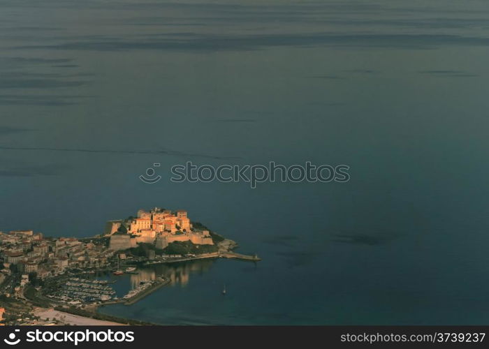 Port, harbour, town and citadel of Calvi in the Balagne region of Corsica