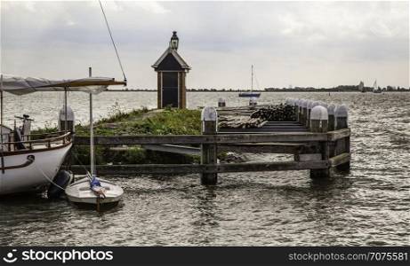 Port in Holland, detail of fishing port in the Netherlands