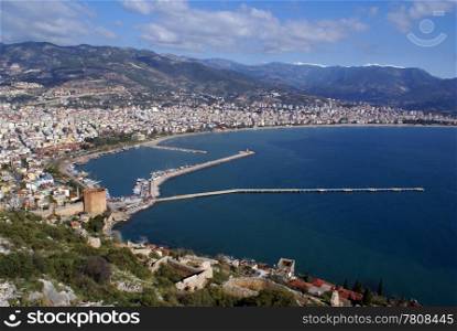 Port of Alanya in Turkey from the castle