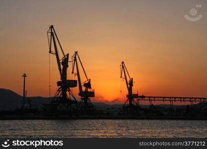 Port of Volos,Greece at nightfall