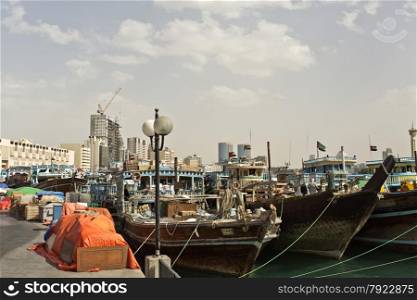 Port Saeed is the oldest commercial port of Dubai Creek and holds some of the dhow cruises and small shipping boats in Dubai, UAE.