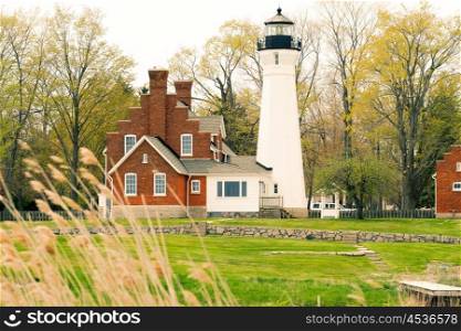 Port Sanilac Lighthouse, built in 1886, Lake Huron, Michigan, USA