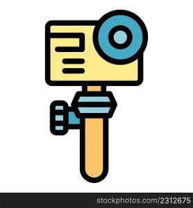 Portable action camera icon. Outline portable action camera vector icon color flat isolated. Portable action camera icon color outline vector