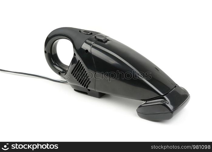Portable car vacuum cleaner isolated on white background