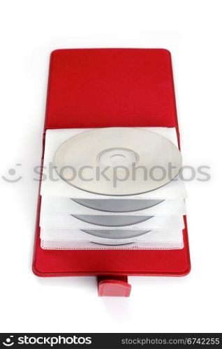 Portable red CD/DVD case