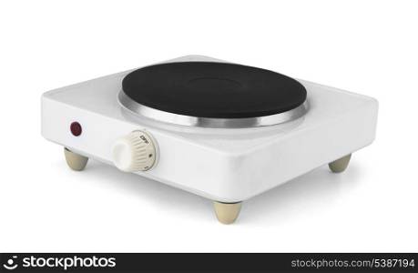 Portable single burner electric stove isolated on white