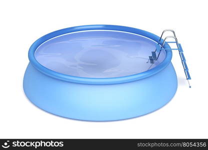 Portable swimming pool on white background