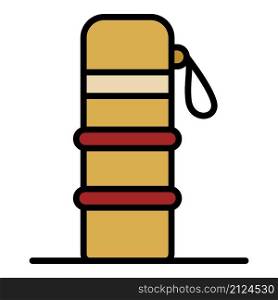 Portable thermos icon. Outline portable thermos vector icon color flat isolated. Portable thermos icon color outline vector