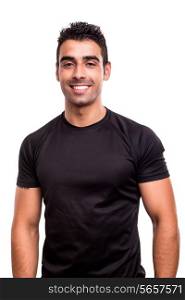 Portait of a fitness instructor over white background