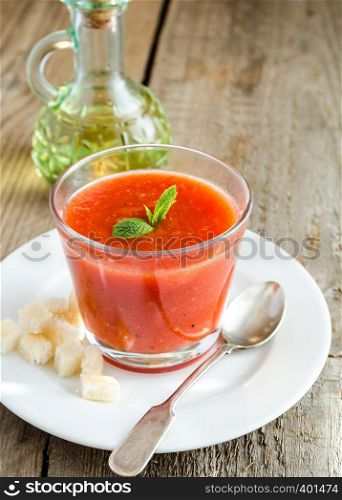 Portion of gazpacho