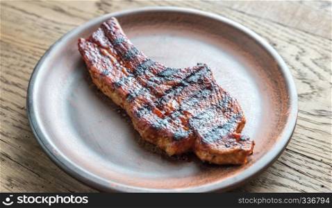 Portion of grilled pork ribs