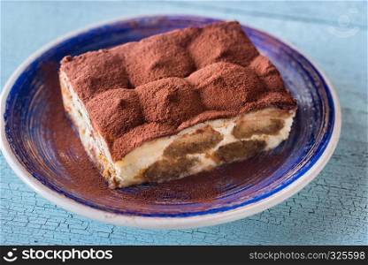 Portion of Tiramisu dessert