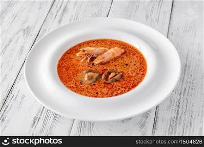 Portion of Tom Yum - famous Thai soup