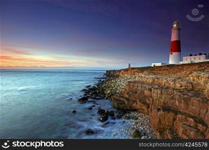 Portland Bill Light House sunrise on the Dorset Coast