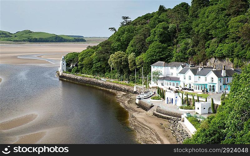 PORTMEIRION, WALES - JUNE 18: Portmeirion Village in Wales on June 18th, 2013 is the only village in United Kingdom where you must pay en entry fee to visit