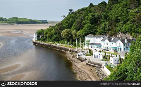 PORTMEIRION, WALES - JUNE 18: Portmeirion Village in Wales on June 18th, 2013 is the only village in United Kingdom where you must pay en entry fee to visit